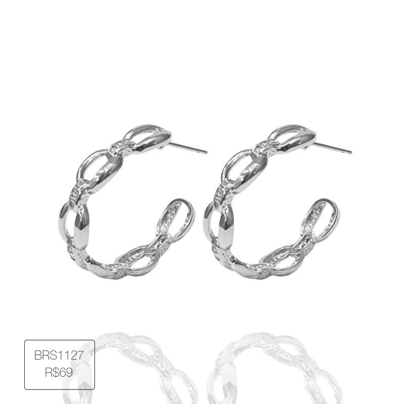 Brinco Argola Avella Elos Esplendor Prateado